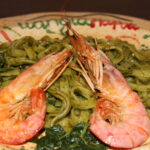 Fettuccine con Gamberoni e crema di Friarielli